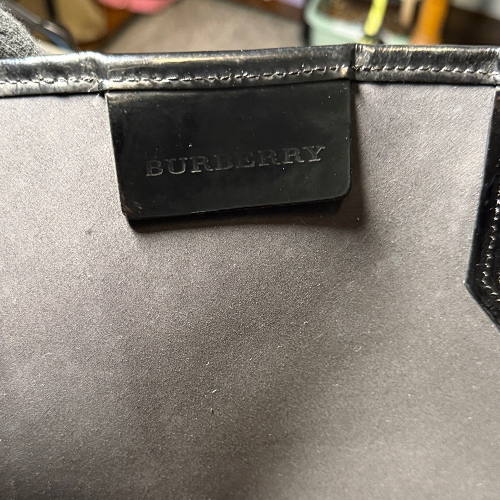 Burberry Beige and Black Checkered Tote - Picture 10 of 11
